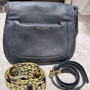 Marc Jacobs Black Crossbody Bag with Gold Accents